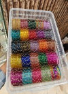 Glossy Glass Stone Combo Set Bangles Best Wholesale Shop In Surat